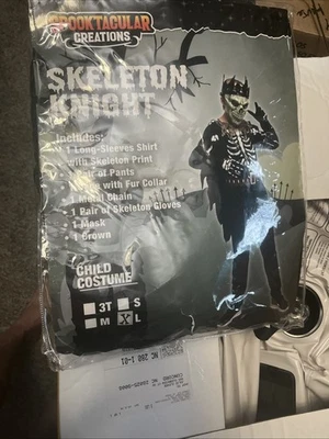Spooktacular Creations Skeleton Dark Knight , Child Costume, Size L 10-12 yrs.