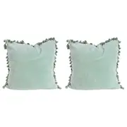 2x LVD Cushion Velvet Tassels Frost Throw Pillow Home/Lounge Decor 50cm Square
