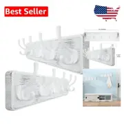 Rustic Wall-Mounted Coat Rack with 5 Heavy-Duty Hooks – Easy Install, 2 Packs