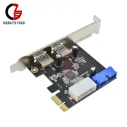 USB 3.0 2 Ports PCI Express Front Panel 4-Pin & 20 Pin With Control Card Adapter