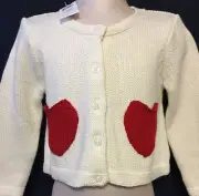 New/Tags 6-12 Month babyGap Baby Girl's 100% Cotton Ivory Cardigan Sweater