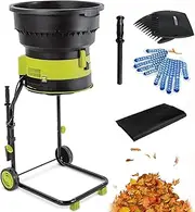 Electric Garden Shredder, 2500W Portable Leaf Mulcher Shredder with Wheels & Collection Bag, Funnel Diameter 54cm, 8000rpm Electric Chipper for Yard Cleanup, Composting 20M Power Cord