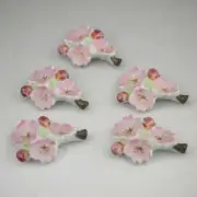 Kyo-yaki Kiyomizu-yaki Pink Sakura Chopstick Rest Set Shisen