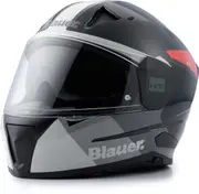 Blauer Naca NF01B Helmet, black-grey-red, Size M for Men Black Grey Red