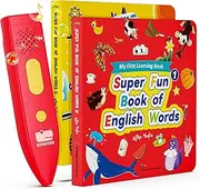 KOKODI Talking Pen Books Sets, Interactive Sound Books Kids Learning Electronic Toys for Boys Girls, Autism Sensory Games (Red_1)