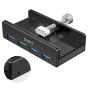 USB 3.0 Hub, USB Hub Clamp, Aluminum 4-Port USB Splitter with Extra Power Sup...