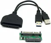 cablecc 1set USB 3.0 to SATA 22Pin & SATA to Micro SATA Adapter for 1.8" 2.5" Hard Disk Driver with Extral USB Power Cable