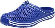 [Hhhchpm] Men's Solid Color Flatform Clogs, Slip On Round Toe Hollow Out Non-Slip Outdoor Slides Shoes, Summer Casual Shoes，Men's Sandals