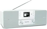TechniSat DIGITRADIO 371 CD BT - Stereo Digital Radio (DAB+, FM, CD Player, Bluetooth, Colour Display, USB, AUX, Headphone Jack, Compact System, Alarm Clock, 10 Watt, Remote Control), White/Silver