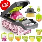 Vegetable Chopper Mandoline Slicer 12 in 1 Container Multifunctional White