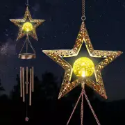 Solar Star Wind Chimes - Cracked Glass Balls, Outdoor Garden Chandeliers