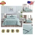 Contemporary Geometric California King Quilt Set - Lightweight & Reversible