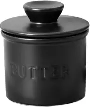 French Butter Crock Counter with Water Line French Butter Dish Counter (Black)