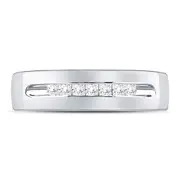 14k White Gold Princess Diamond Wedding Band Ring 1/4 Cttw