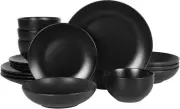 Gibson Home Queenslane 16 Piece Double Bowl Plates and Bowls Dinnerware Sets -