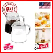 2 Pcs Creamer Pitcher Elegant Wave Shaped Glass Creamer Pitcher, Coffee Milk ...