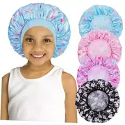 4 PCS Kids Satin Bonnet Child Sleeping Cap,Soft Silk Bonnet 2-18 Years Unicorn