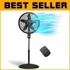 Oscillating Cyclone Pedestal Fan 18” with Remote & Timer for Stylish Comfort