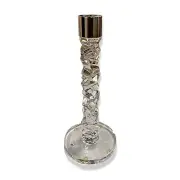 $275 Orrefors Clear Carat Graphite Crystal Candlestick 12"