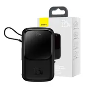 Baseus Qpow Digital Display Power Bank 10000mAh 22.5W Built-in Type-C Cable (Overseas Edition) PPQD060101-Black