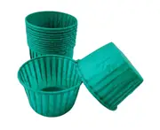 50Pcs Baking Cups Curly Edge Multi Use Waterproof Non-stick Cake Muffin Paper Cups Holiday Supplies Fluorescent Green