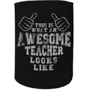 Stubby Holder - This Is What An Awesome Teacher Looks Like - Funny Novelty Birthday Gift Joke