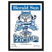 GEELONG CATS 2022 FRAMED MARK KNIGHT POSTER SELWOOD DANGERFIELD HAWKINS SMITH