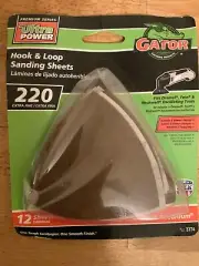 Gator 3774 Sanding Sheets 220-Grit EF 12 pack hook & loop oscillator