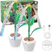 JUTIMER Portable Table Fly Fan,Flowerpot Wave Design,Indoor&Outdoor Use,Hanging or Tabletop Placement,Food Fans for Camping、Picnic,USB&Battery Powered（2 Packs）