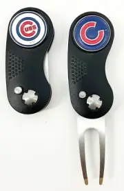 GOLF SWITCHBLADE Chicago Cubs DIVOT REPAIR TOOL + Ballmarker Black