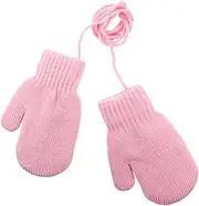 [TINEASUR] 1 Pair Mittens Gloves for Children Knitted Gloves Windproof Mitten Knit Gloves Knitted Gloves Winter Gloves Warm Wool Gloves Warm Gloves Knitting Pink