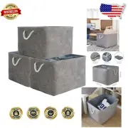 Sturdy Fabric Storage Bins - Tidy Up Your Closet Nursery with Grey Elegance
