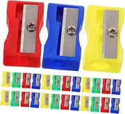 COHEALI Student Sharpeners Handheld 50pcs Mini Manual Pencil Sharpeners Bulk for Artists Boys and Girls Adults Smooth Pencil Tip Adjustment
