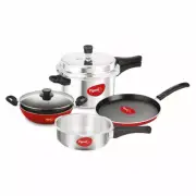 Induction Base Aluminium Cookware Set 4 Pieces- Cooker Pan Tawa & Kadhai