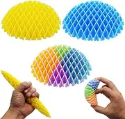 3 Pack Fidget Worm Toys, Deformable Elastic Mesh Worm Fidget Toy, Sensory Fidget Squeeze Toys, Relieves Stress and Anxiety Finger Toys for Kids Goodie Bag Basket Stuffers Classroom Prizes Party Favors