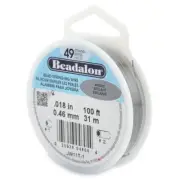 Beadalon 100-Feet 49-Strand Stainless Steel Bead Stringing Wire - .018", Bright