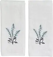 [Serafina Home] Summer Soft Absorbent Floral Guest Hand Towels: Summer Light Blue Flowers and Leaf Design, 2 Piece Ashley