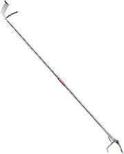 AIMALL 47/29.5 Inch Stainless Steel Snake Tongs with Foldable Design, Multifunctional Snake Catcher Tool with Secure Grip and Serrated Clamp for Outdoor Use