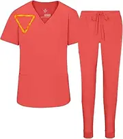 [M&M SCRUBS] Womens' Cool 4-Way Stretch Jogger Scrub Set