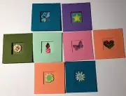 MINI PRE-MADE FRIENDSHIP CARD Set(16pc)Birthday•Flowers•Heart •Butterfly•Glitter