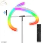 SIBRILLE White RGBCW Floor Lamp Bright Color Changing RGB Standing Lamp Moder...