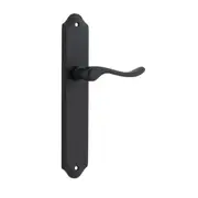 Iver Stirling Door Lever Handle on Shouldered Backplate Matt Black