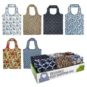 Two Sachi ECO Reusable Shopping Bag - Folds up for Convenience, 6 Modern Designs