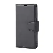 iPhone 16 Plus Magnetic Flip Wallet Case Cover with Drop-Resistant PU Leather, Multiple Card Holder Slots & Secure Front Screen Cover - Black