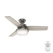 Hunter 44" Sentinel Ceiling Fan with LED Light Remote Control Industrial Modern