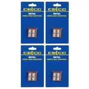 4x Celco Double Hole Metal Pencil Sharper School/Office/Home Stationery Orange
