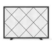 Style Selections 39 in Black Steel Panel Diamond Fireplace Screen 3730326
