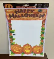 Orange Halloween Pumpkin Patch Spider Computer Letter Paper - 25 Sheets
