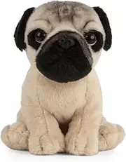 Living Nature Soft Toy - Plush Pet Animal, Pug Puppy (16cm) - Realistic Soft Toys with Educational Fact Tags