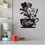 SVCEQZE Metal Coffee Cup Wall Decor,Coffee Sign Decor - Black Metal Coffee Cup Wall Decor with Fine Workmanship for Coffee Shop, Kitchen, Home Decoration